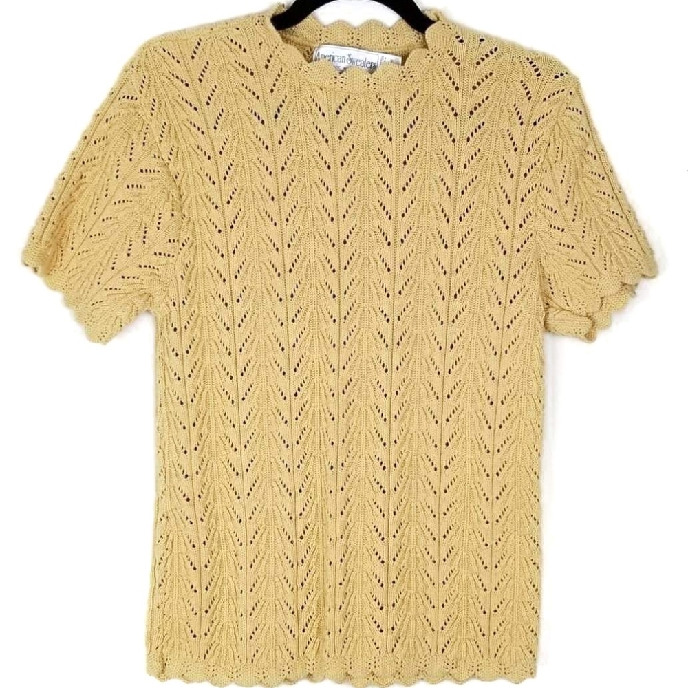 Vintage American Sweaters knitted 100% Cotton L ⭐